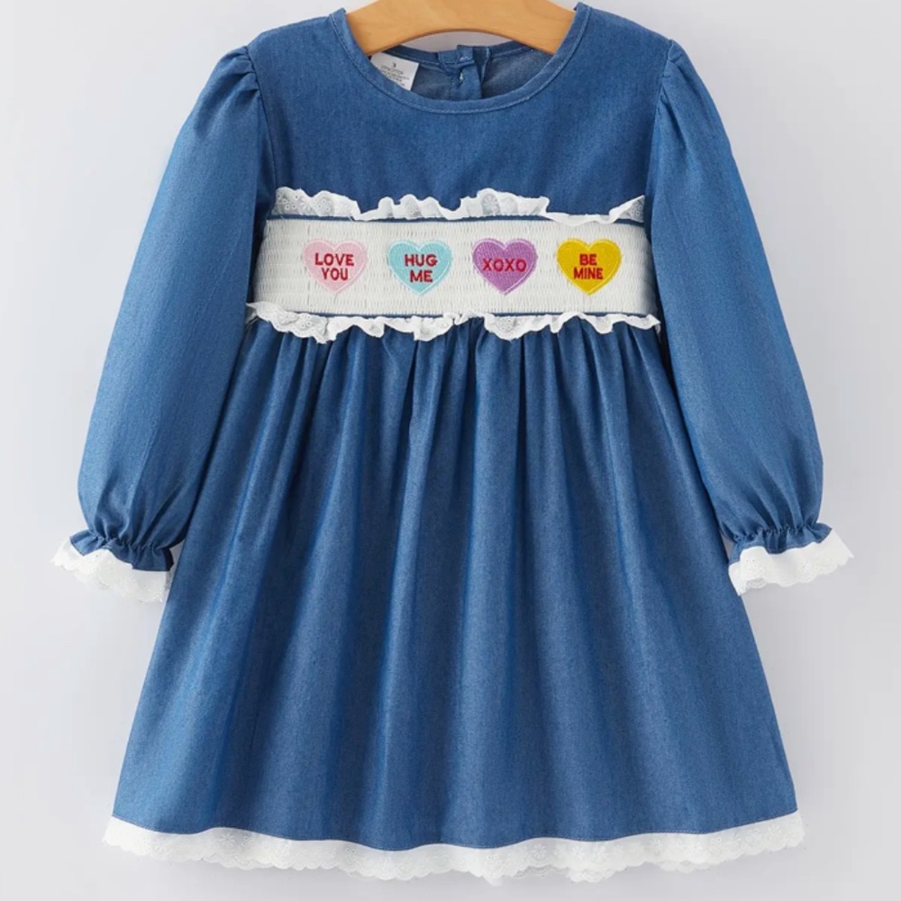 Valentine's Smocked Dress sizes 4 and 6